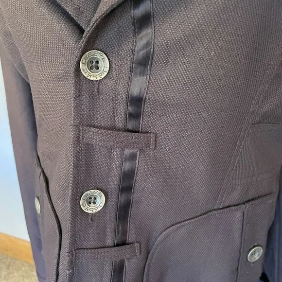 Diesel Jacket Women LG Plum Wool Biker Y2K Grunge Whimsigoth Festival Cosplay - Picture 9 of 11